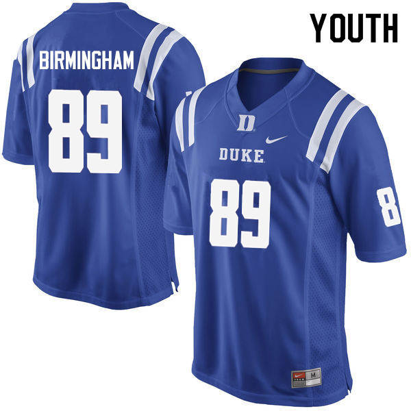 Youth #89 Mark Birmingham Duke Blue Devils College Football Jerseys Sale-Blue - Click Image to Close